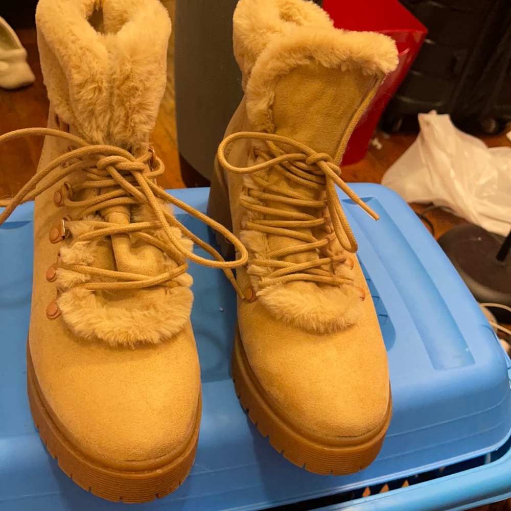 Tan chunky boots